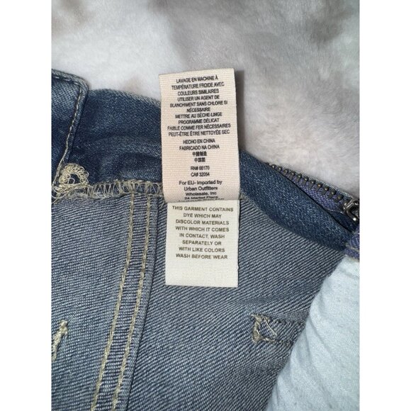 Free People Denim Overalls Women Size 25 Blue Cotton Blend Stretch Straight Leg - Picture 14 of 14